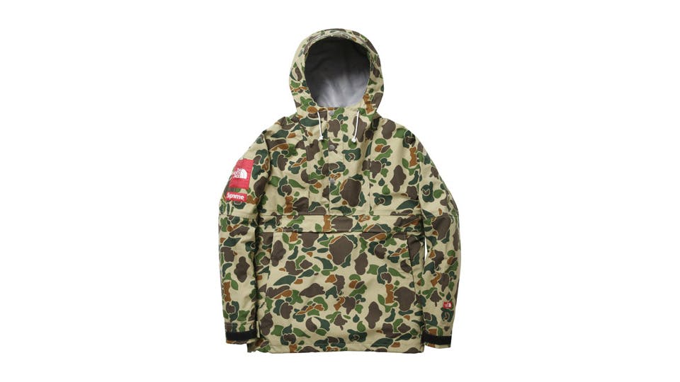 supreme north face duck camo jacket